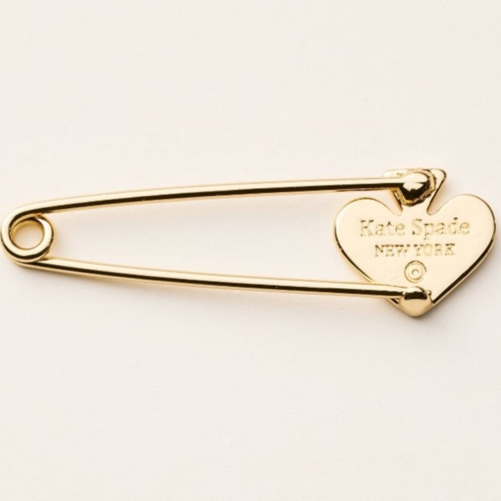 Kate Spade x Target Gold Spade Safety Pin Brooch - Picture 3 of 3